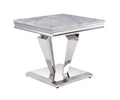 Acme 87219 Latitude run satinka chrome metal frame and faux marble top modern end table