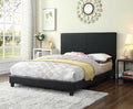 Black Faux Leather Padded Queen Bed Low Rise – 8731-Q