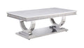 Acme 87355 Latitude run zander chrome metal frame and faux marble top modern coffee table