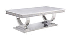 Acme 87355 Latitude run zander chrome metal frame and faux marble top modern coffee table