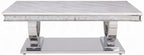 Acme 87355 Latitude run zander chrome metal frame and faux marble top modern coffee table