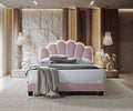 Charteen Pink Teddy Bear Fabric Clam Shell Design Queen Bed with LED Lighting Accents – 8742-PK-Q