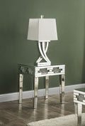 Acme 88057 Rosdorf park lippa Noralie mirrored faux diamond glass top chair side end table