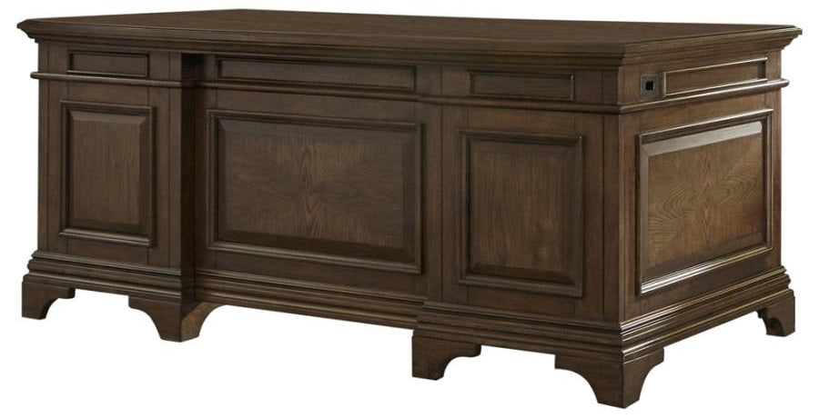 Coaster 881281 Canora grey parthenia Hartshill burnished oak finish wood grand style desk set for your home or office