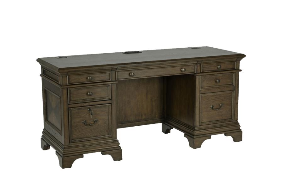 Coaster 881282 Canora grey parthenia Hartshill burnished oak finish wood grand style credenza desk for your home or office