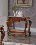 Acme 88222 Rosdorf park severine picardy II vintage cherry oak finish wood carved accents end table