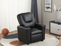 88854 Marisa 23" wide black faux leather kids size youth recliner chair with cup holders