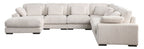 89160 6 pc Nadine beige wide corduroy fabric modular sectional sofa set with chaise