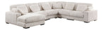 89160 6 pc Nadine beige wide corduroy fabric modular sectional sofa set with chaise