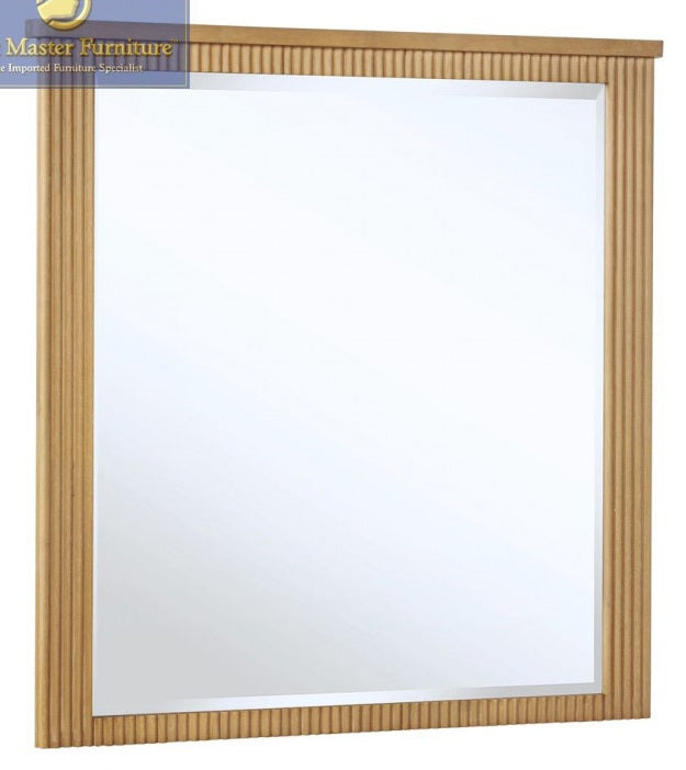 Best Master QT05LOQ-4PC 4 pc Qetora light oak finish wood with fluted panel accent design queen bed set