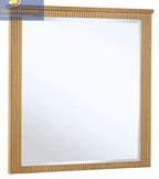 Best Master QT05LOQ-4PC 4 pc Qetora light oak finish wood with fluted panel accent design queen bed set