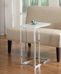 Coaster 900250 Orren ellis wychwood chrome finish metal snack chair side end table with frosted glass top