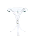 Coaster 900490 Orren ellis savoy sky clear round glass top and acrylic legs side accent table