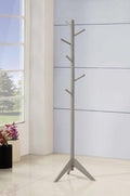 Coaster 900632 Mid century modern grey finish wood 6 peg modern slim coat rack