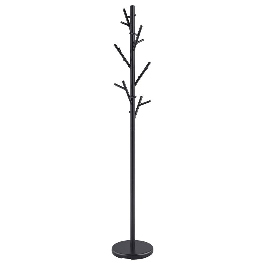 Coaster 900897 Red barrel studio fitzgibbons black metal frame and black base coat rack stand randomized hooks