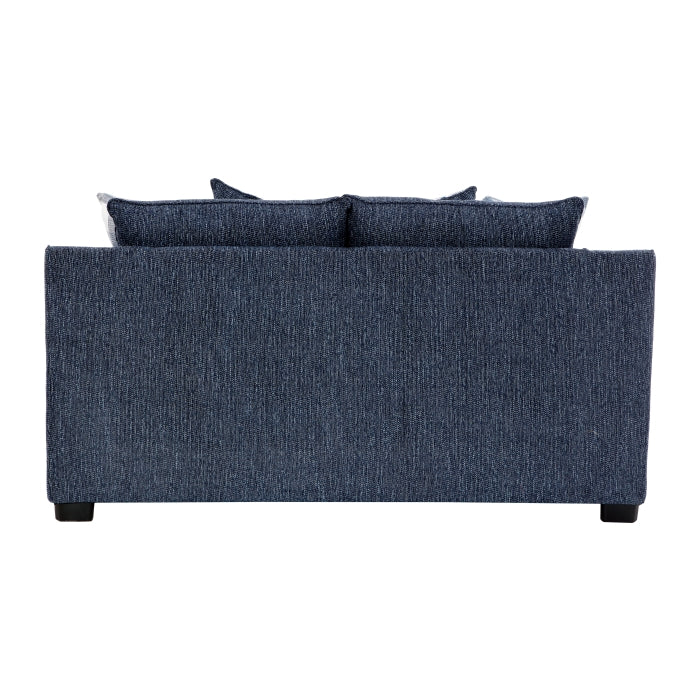 Homelegance 9008BUE-2PC 2 pc Maritime blue chenille textured fabric sofa and love seat set
