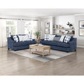Homelegance 9008BUE-2PC 2 pc Maritime blue chenille textured fabric sofa and love seat set