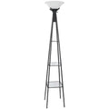 Coaster 901420 Charcoal black finish transitional casual style floor lamp with glass shelves