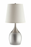 Coaster Contemporary Silver & Chrome Base Table Lamp with Long Fabric Shade Set of 2 – 901471