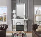 Acme 90204 Everly quinn albaugh noralie mirrored 48" Fireplace with faux diamond inlay