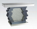 Acme 90232 Nysa glam mirrored faux crystals glass top sofa entry hall console table