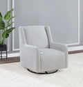 Coaster 902454  Serra dove grey boucle fabric seating swivel glider accent chair