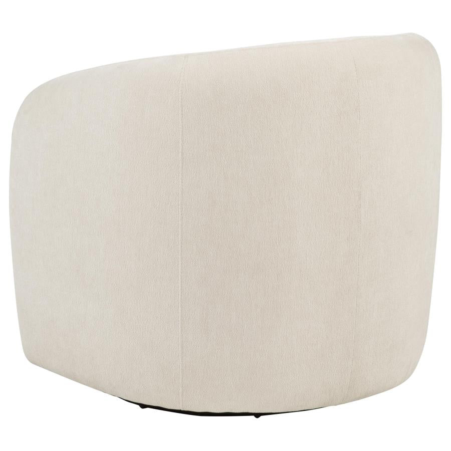 Coaster 902473  Gerley beige chenille fabric round swivel barrel back accent chair