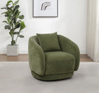 Coaster 902487  Arnaud green woven fabric round swivel barrel back accent chair