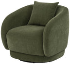 Coaster 902487  Arnaud green woven fabric round swivel barrel back accent chair