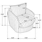 Coaster 902541  Sarco ivory wide corduroy fur fabric round swivel accent chair