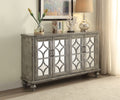 Acme 90280 Velika weathered gray finish wood mirror fronts hall console table