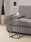 Coaster 902864 Wrought studio decastro weathered grey top and black finish legs snack chair side end table