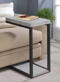 Coaster 902933 Orren ellis ralston jax sky black metal finish and cement top side table