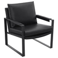 Coaster 903021 Ivy bronx lainey rosalind gunmetal metal finish and black faux leather modern accent chair