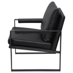 Coaster 903021 Ivy bronx lainey rosalind gunmetal metal finish and black faux leather modern accent chair