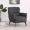 Coaster 903082 Andrea grey fabric high back accent chair sleek black metal legs