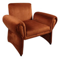 Coaster 903150  Liana rust orange velvety fabric mid century modern accent chair flared arms