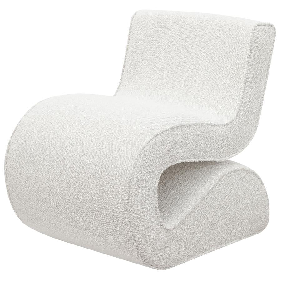 Coaster 903154  Ronea cream boucle fabric modern accent chair curved shaped frame