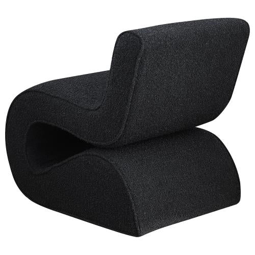 Coaster 903155  Ronea charcoal grey boucle fabric modern accent chair curved shaped frame