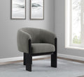 Coaster 903166 Valdez mushroom boucle fabric barrel back style seating black finish wood accent chair