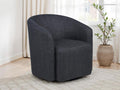 Coaster 903223  Mossbrook dark grey woven fabric round swivel barrel back accent chair