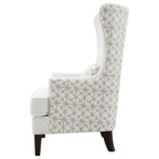Coaster 904066 Wildon home ashleigh latte fabric high back wing chair nail head accents