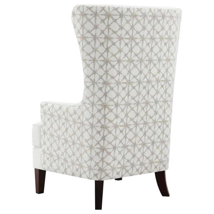 Coaster 904066 Wildon home ashleigh latte fabric high back wing chair nail head accents