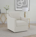 Coaster 904133  Winter beige fabric seating swivel squared back sloped arm accent chair