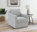 Coaster 904137  Winter grey fabric seating swivel squared back sloped arm accent chair