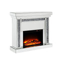 Acme 90470 Everly quinn albaugh noralie mirrored 48" Fireplace with faux diamond inlay