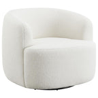 Coaster 905726 Sunny natural faux sheep skin style fabric pocket coil seating swivel armless barrell back chair