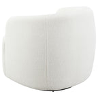 Coaster 905726 Sunny natural faux sheep skin style fabric pocket coil seating swivel armless barrell back chair