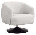Coaster 905739 Sunny beige boucle style fabric pocket coil seating swivel barrell back chair matte black metal base