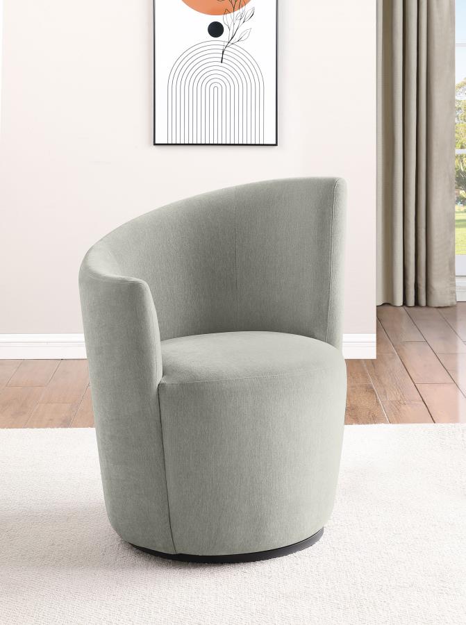 Coaster 907527  Nueva dove grey velvet fabric angle high back swivel accent chair